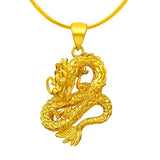 Dragon Pendant Necklace 14K Plated Chain Not Fade