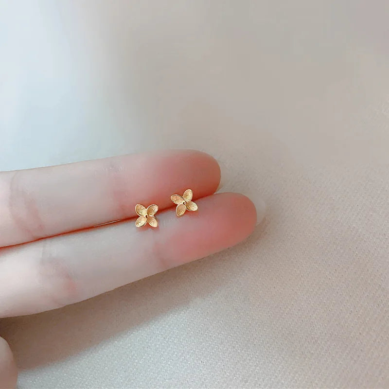 14K 925 Silver Windmill Stud Earrings Women Wedding Jewelry