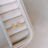 14K 925 Silver Windmill Stud Earrings Women Wedding Jewelry