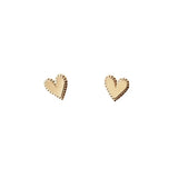 14K 925 Silver Cake Side Mini Heart Stud Earrings Wedding Jewelry