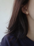 14K 925 Silver Cake Side Mini Heart Stud Earrings Wedding Jewelry