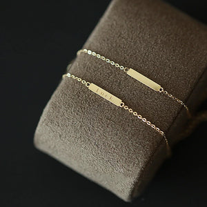 14K 925 Sterling Silver Luck Pendant Chain Bracelet Women