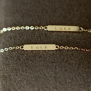 14K 925 Sterling Silver Luck Pendant Chain Bracelet Women