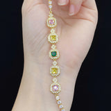 14K Zircon Bangle Bracelet Wedding Jewelry Gift