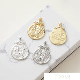 14K Silver Double Face Relief Pendant Set