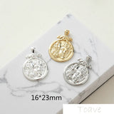 14K Silver Double Face Relief Pendant Set