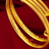 14K Bangles Jewelry Women Not Fade Wedding Bracelets