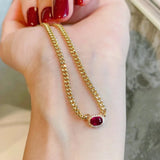 14K Zircon Chocker Necklace for Women Wedding Jewelry Gift
