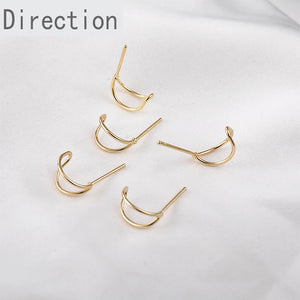 Moon Silver Needle Earrings DIY Material Accessories