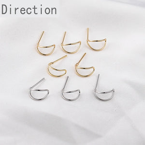 Moon Silver Needle Earrings DIY Material Accessories