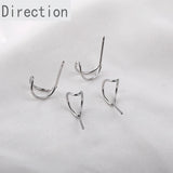 Moon Silver Needle Earrings DIY Material Accessories