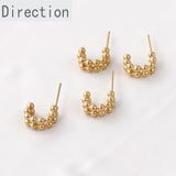 14K Clad Copper Small C-shaped Bean Earrings Pair
