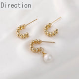 14K Clad Copper Small C-shaped Bean Earrings Pair