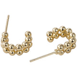 14K Clad Copper Small C-shaped Bean Earrings Pair