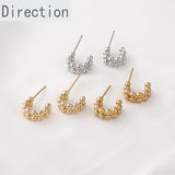 14K Clad Copper Small C-shaped Bean Earrings Pair
