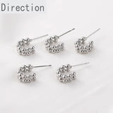 14K Clad Copper Small C-shaped Bean Earrings Pair