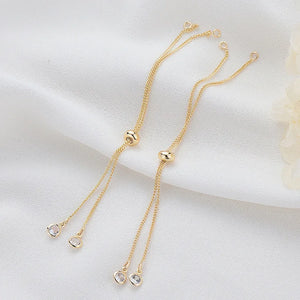 14K Brass Extender Chain with Spacer Beads for DIY Jewelry Making