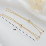 14K Brass Extender Chain with Zircon Bracelet - DIY Jewelry Findings