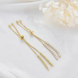 14K Brass Extender Chain with Zircon Bracelet - DIY Jewelry Findings