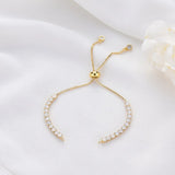 14K Brass Extender Chain with Zircon Bracelet - DIY Jewelry Findings