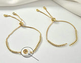 14K Brass Extender Chain with Zircon Bracelet - DIY Jewelry Findings