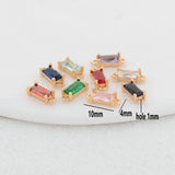 14K Brass & Glass Diamond Round Charms Pendants Jewelry Making Supplies DIY