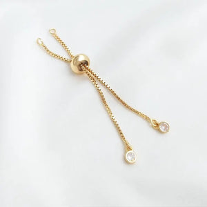 14K Brass Ziron Extender Chain Rubber Spacer Beads DIY Jewelry Making