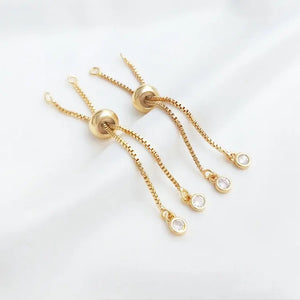 14K Brass Ziron Extender Chain Rubber Spacer Beads DIY Jewelry Making