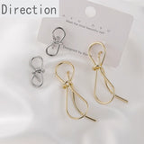 14K Copper Plating Bow Silver Pin Earrings