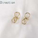 14K Copper Plating Bow Silver Pin Earrings