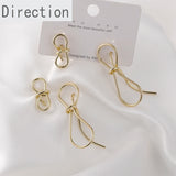 14K Copper Plating Bow Silver Pin Earrings