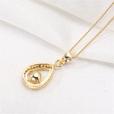 14K Water Drop Zircon Pearl Necklace DIY Accessories