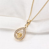 14K Water Drop Zircon Pearl Necklace DIY Accessories