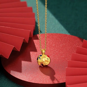 14K Enamel Pendant Collarbone Chain Necklace for Women