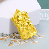 14K Flower Cutout Pendant Necklace for Women Square Tag