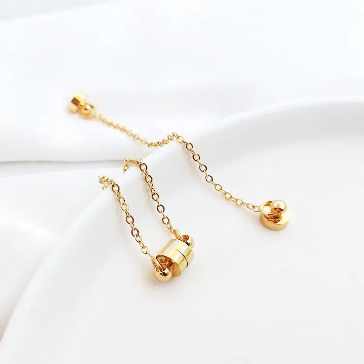 14K Plated Brass Magnetic Bracelet Clasp Safety Chain DIY Jewelry Making