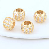 14K Plated Brass Zircon Beads for DIY Jewelry Making