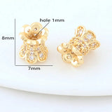 14K Plated Brass Zircon Beads for DIY Jewelry Making