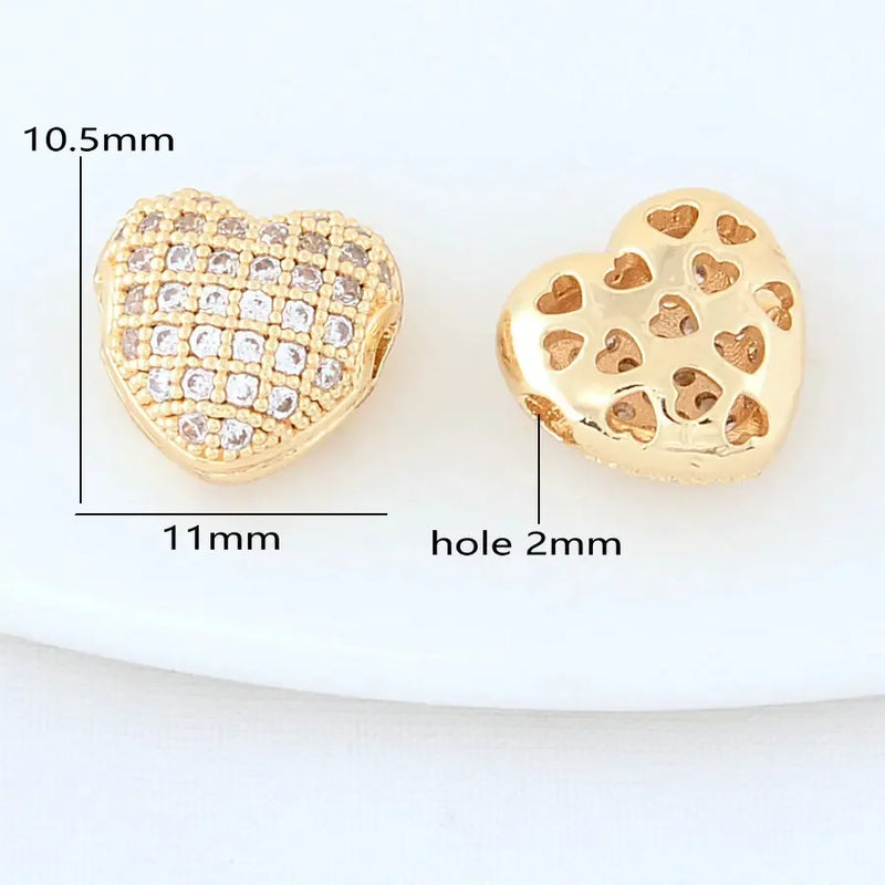 14K Plated Brass Zircon Beads for DIY Jewelry Making