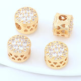 14K Plated Brass Zircon Beads for DIY Jewelry Making