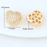 14K Plated Brass Zircon Beads for DIY Jewelry Making