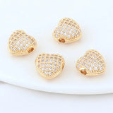 14K Plated Brass Zircon Beads for DIY Jewelry Making
