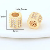 14K Plated Brass Zircon Beads for DIY Jewelry Making