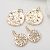 14K Plated Zircon Star Charms Pendant Jewelry DIY Craft