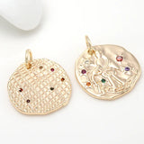 14K Plated Zircon Star Charms Pendant Jewelry DIY Craft