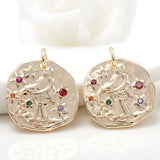 14K Plated Zircon Star Charms Pendant Jewelry DIY Craft