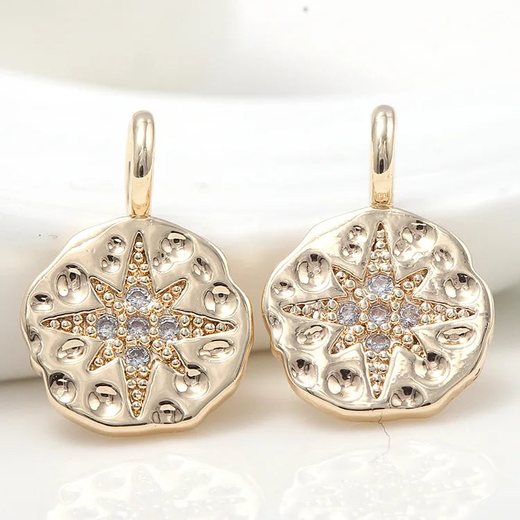 14K Plated Zircon Star Charms Pendant Jewelry DIY Craft