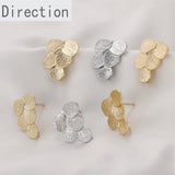 14K Preservation Ear Pins with Leaves Design DIY Earrings