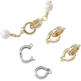 14K Retention Glossy Round Clip Buckle Pearl Necklace Bracelet Lock