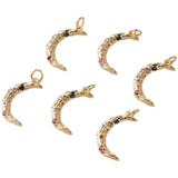 14K Moon Rhinestone Pendant for DIY Necklace Earring
